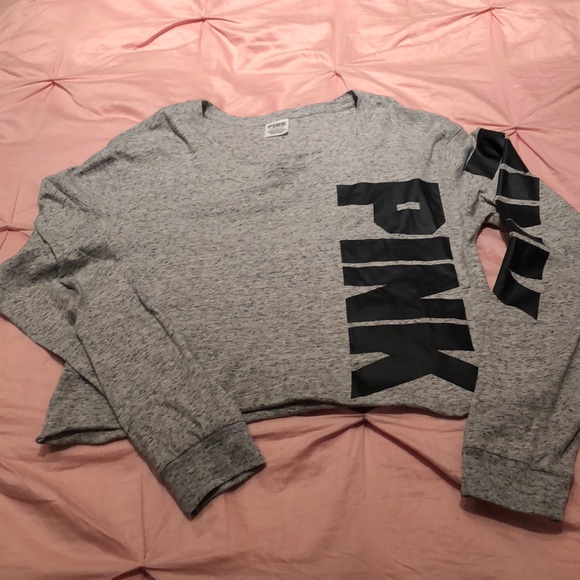 PINK Victoria's Secret Tops - Size small gray/black crop top size small